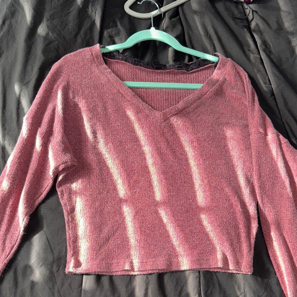 Fashion nova Pink V-Neck Sweater